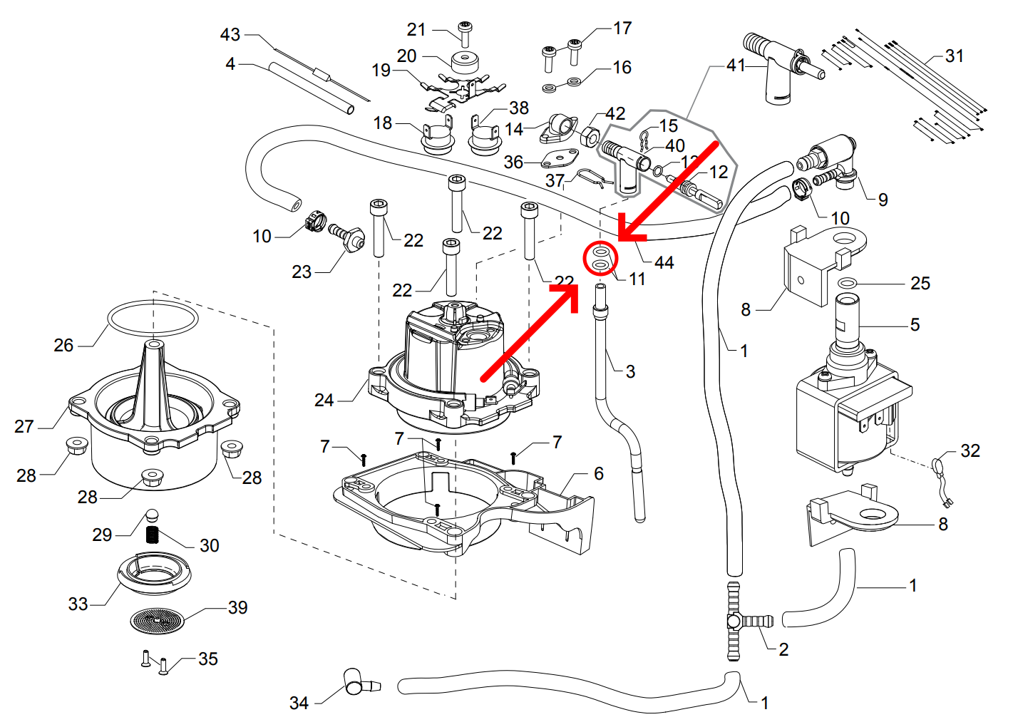 Gaggia Saeco Gasket Or Diffuser Steam Coffee Machine Poemia Xsmall Viva
