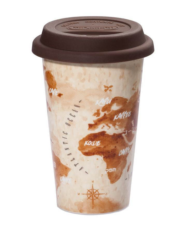 DeLonghi Cup Adventurer Ceramics Thermal Double Wall 300ml Cap Silicone