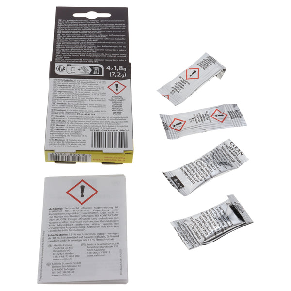 Melitta kit 4x pastiglie sgrassanti pulizia residuo grasso per macchine da caff