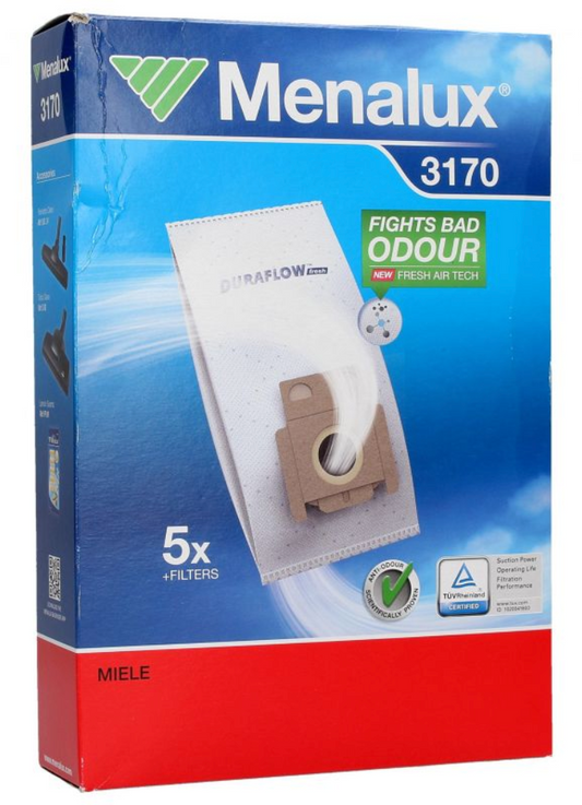 Menalux 3170 5x sacchi aspirapolvere Miele Allergy Brillant Exquisit Medicair