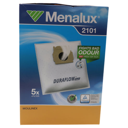 Menalux 2101 5x sacchi microfibra aspirapolvere Moulinex Powerclass Powerclean