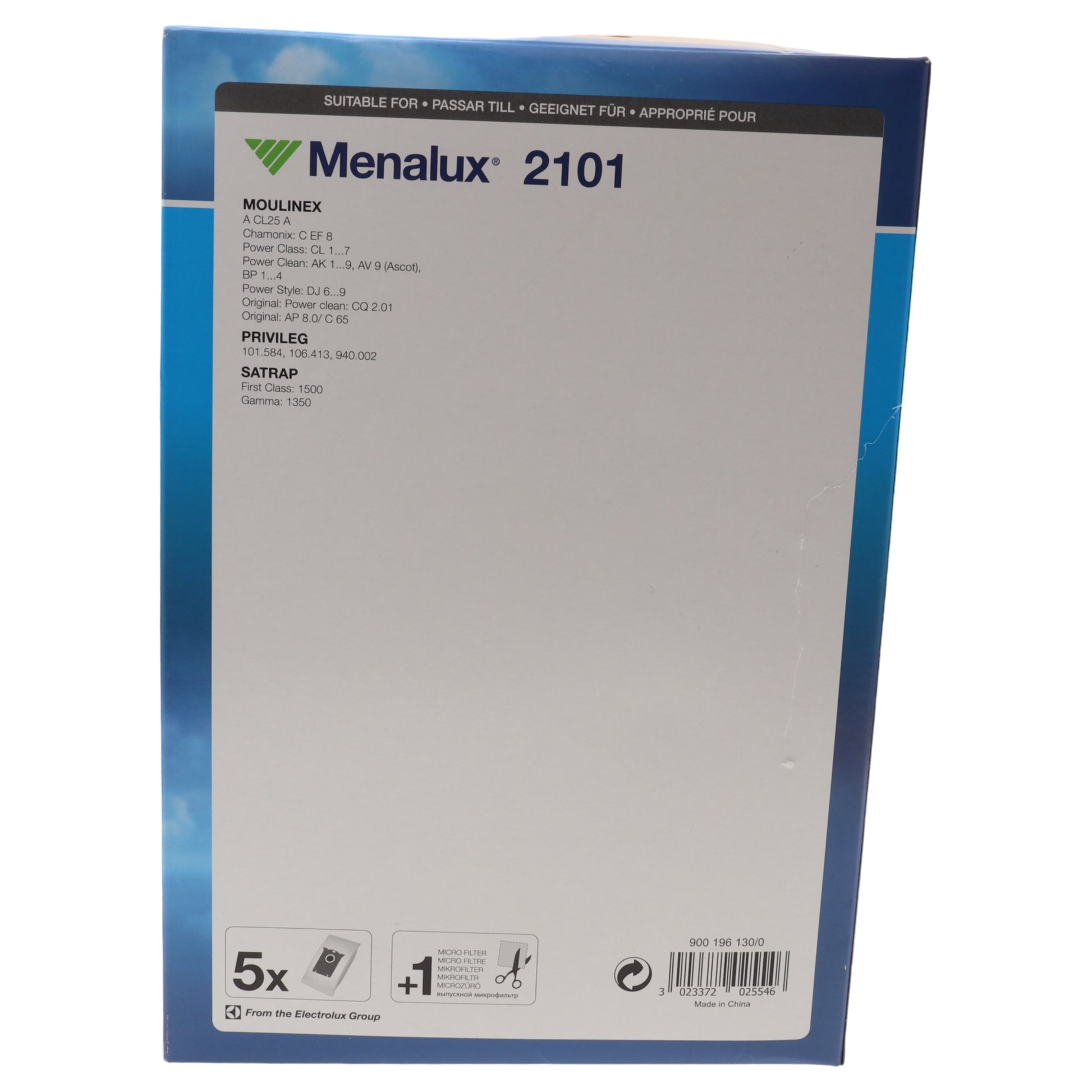 Menalux 2101 5x sacchi microfibra aspirapolvere Moulinex Powerclass Powerclean