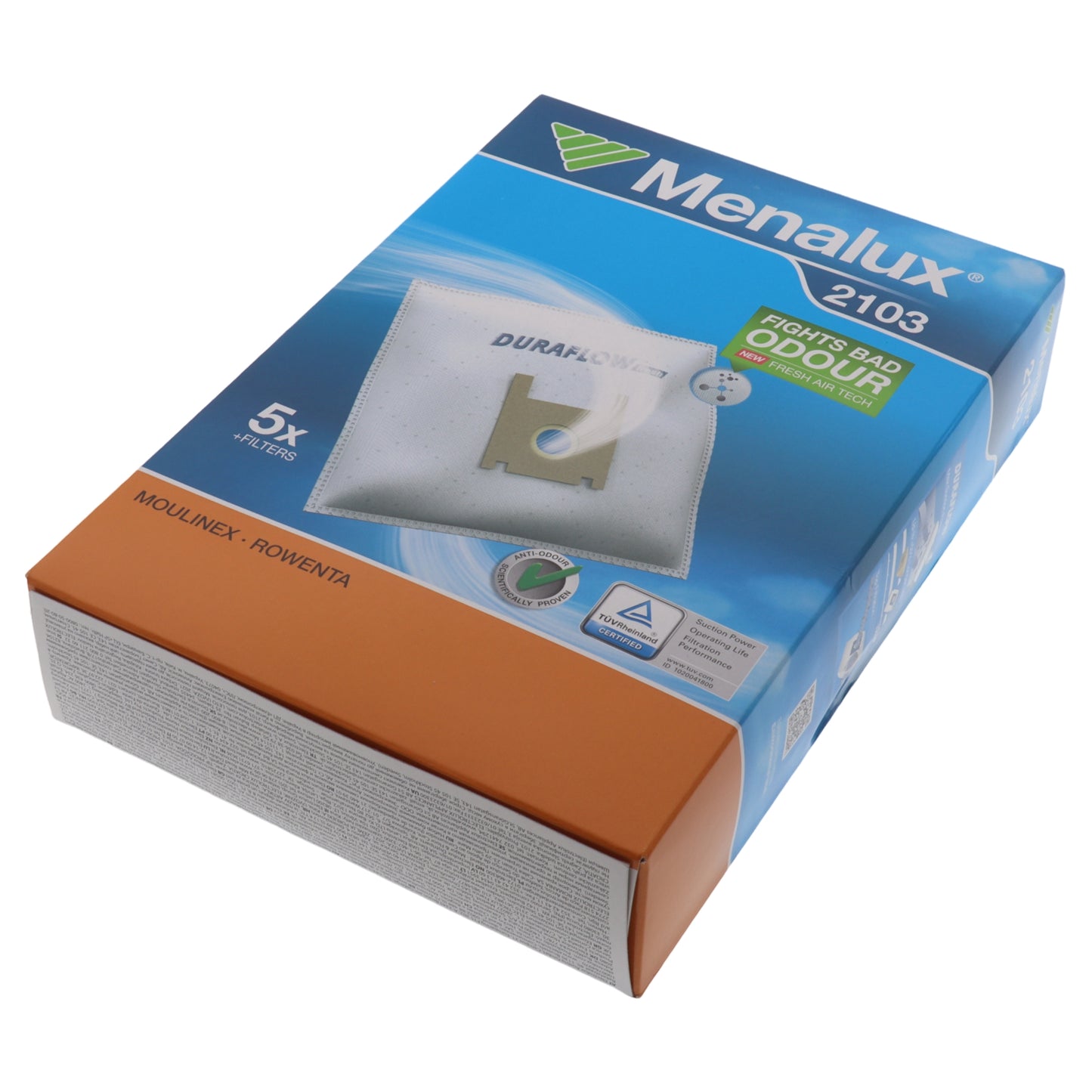 Menalux 5x stofzuigerzakken voor Rowenta Balloon Tonixo Spongo Artec Gimini