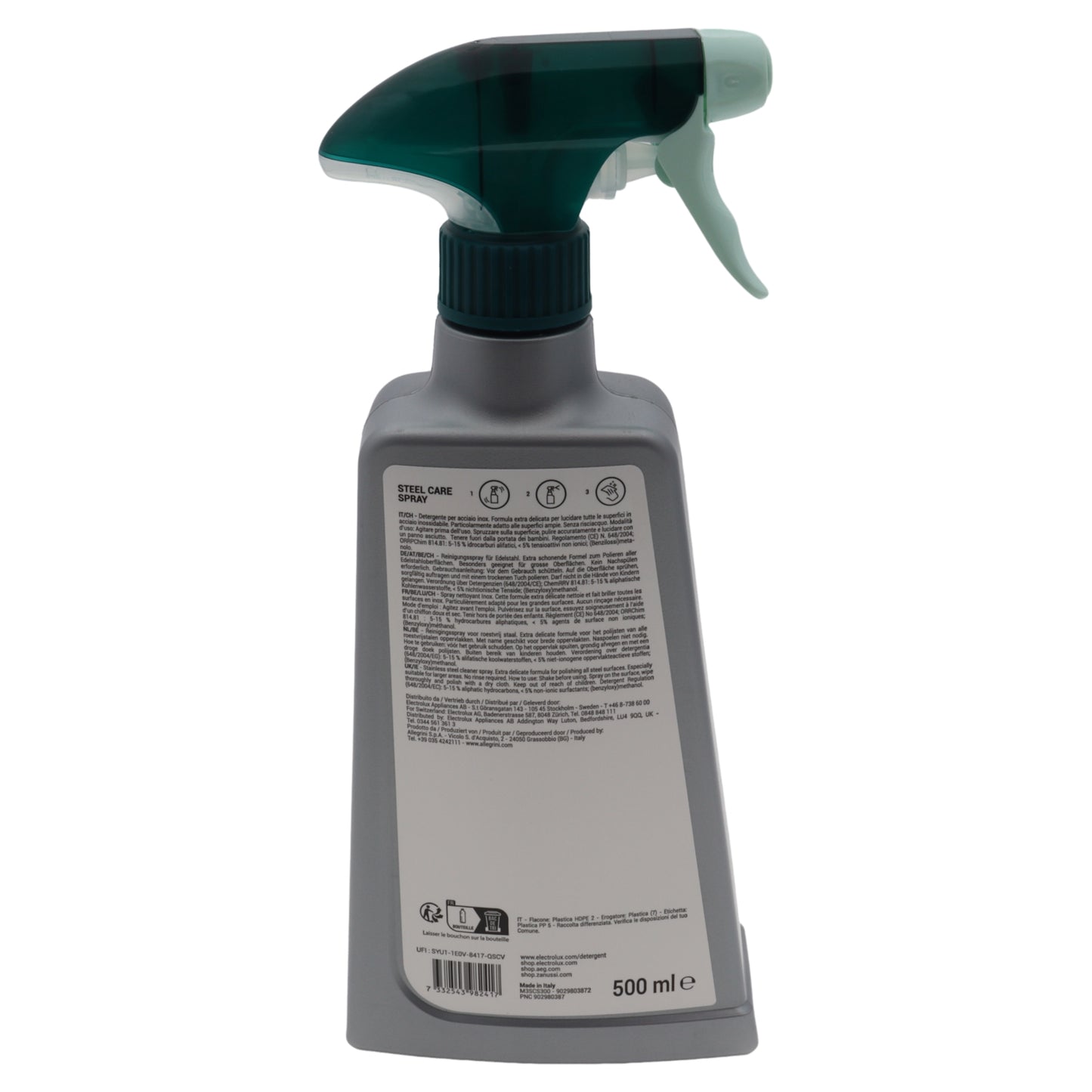 Electrolux Steel Care spray detergente acciaio inox 500ml extra delicato lucida