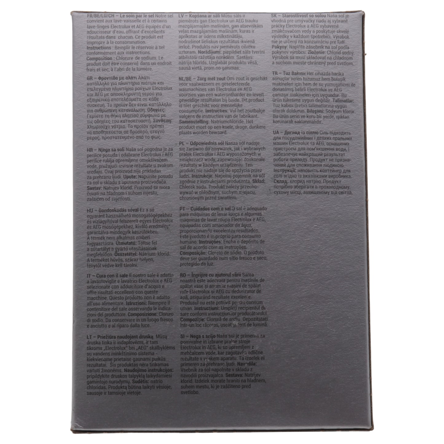 Electrolux AEG Zanussi 1kg sale lavastoviglie lavatrice rinnovo decalcificatore