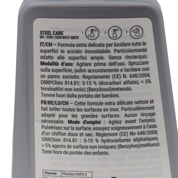 Electrolux Steel Care spray detergente acciaio inox 500ml extra delicato lucida