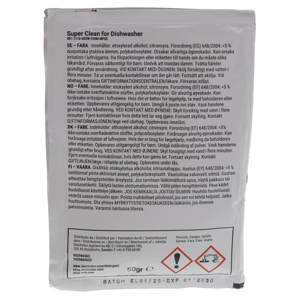 Electrolux 2x polvere Super Clean sgrassante sanificante per lavastoviglie potente
