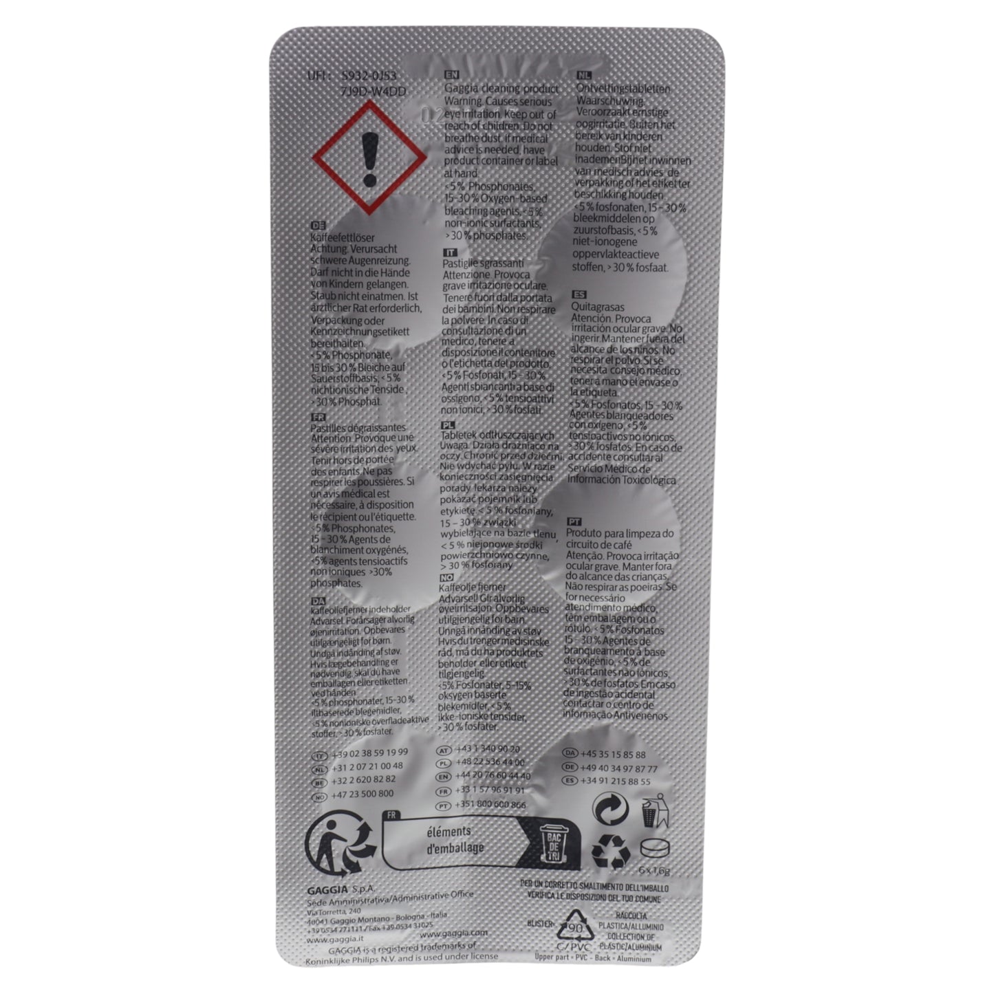 Gaggia pastilles pilules dégraissantes machine à café Moltio Baristo Poemia Xelsis Xsmall