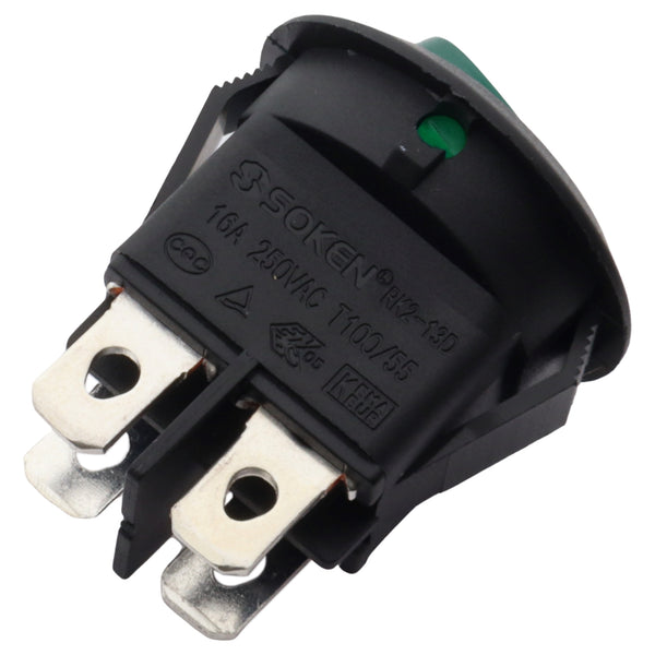 Aroma întrerupător verde luminos Soken RK2-13D aparat de cafea 4 faston 23mm