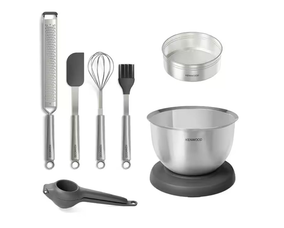 Kenwood set preparazione spatola setaccio grattugia frusta ciotola spremiagrumi