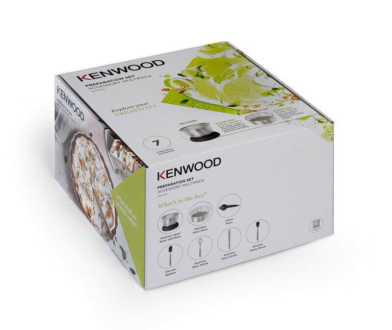 Kenwood set preparazione spatola setaccio grattugia frusta ciotola  spremiagrumi