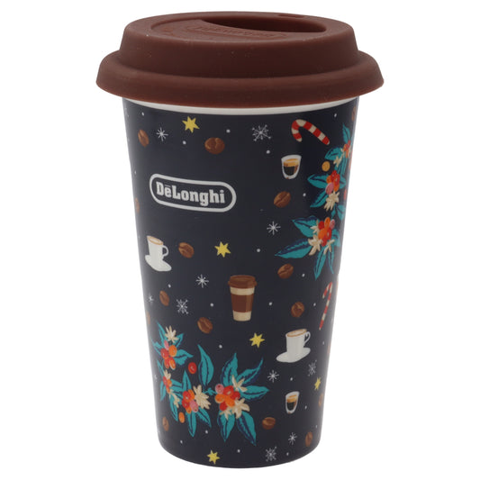 Delonghi thermal cup ceramic 300ml double wall travel cap silicone