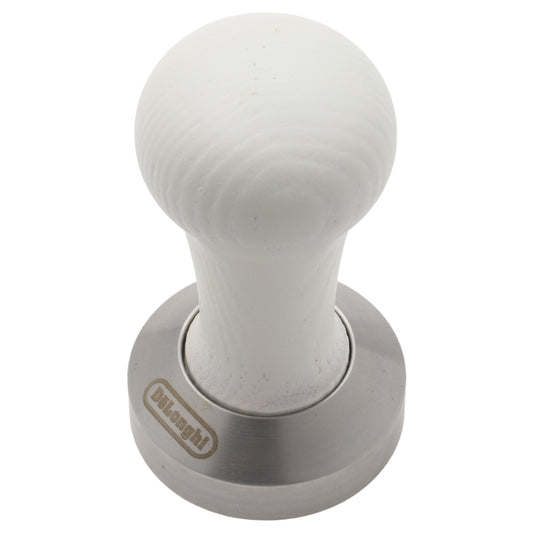 Delonghi coffee tamper 51mm stainless steel and white wood coffee machine