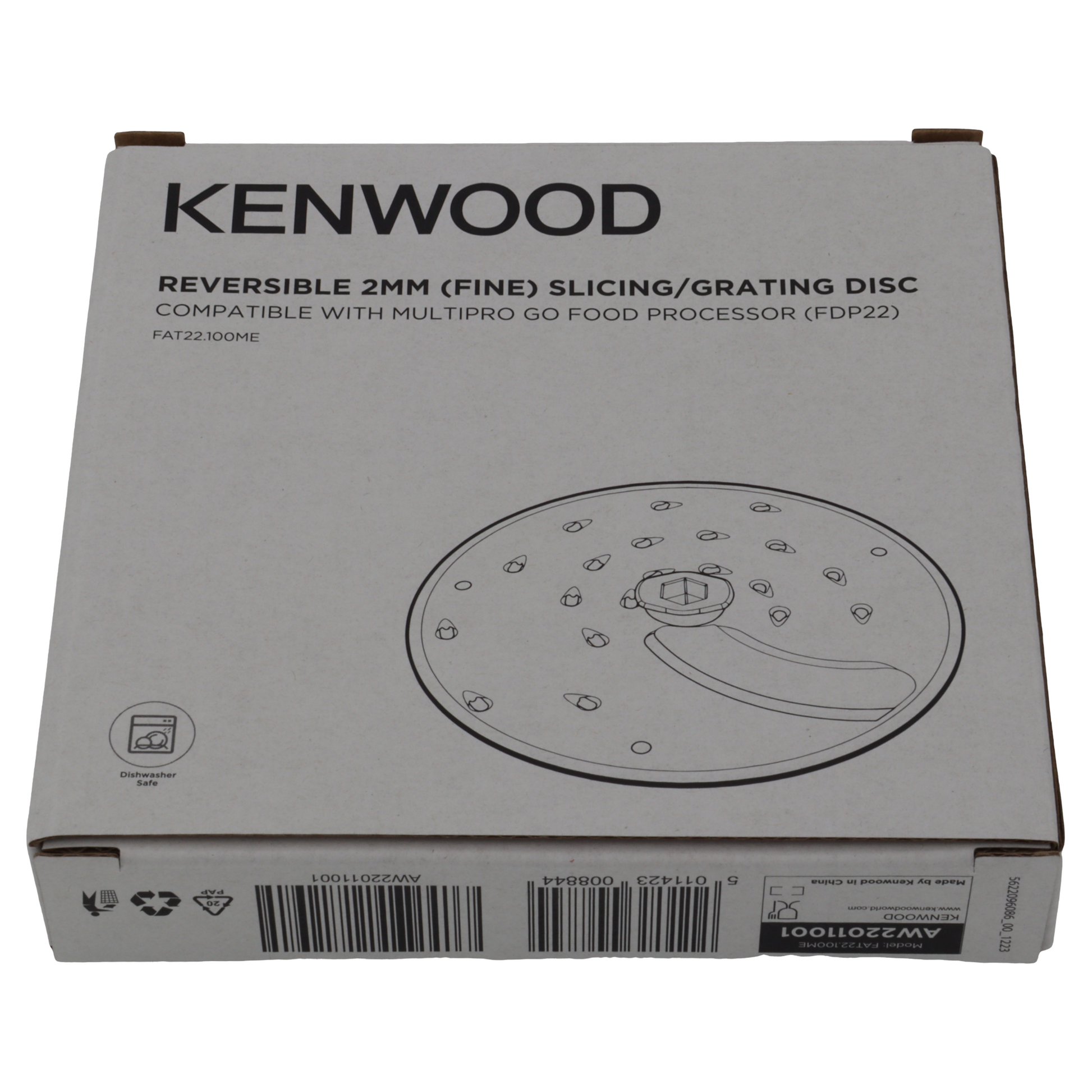 Kenwood disco lama affettare grattugiare fine 2mm FAT22 robot MultiPro Go FDP22