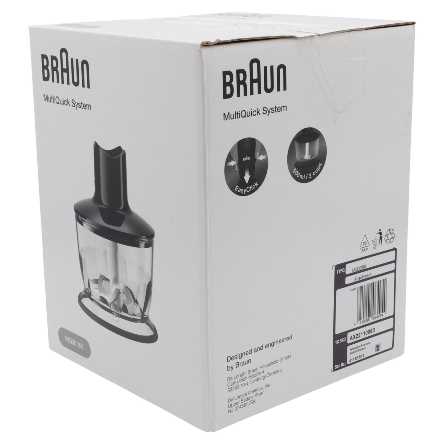 Braun accessorio tritatutto MQ30 500ml Mixer Multiquick 5 7 4191 4199 MQ5000 MQ