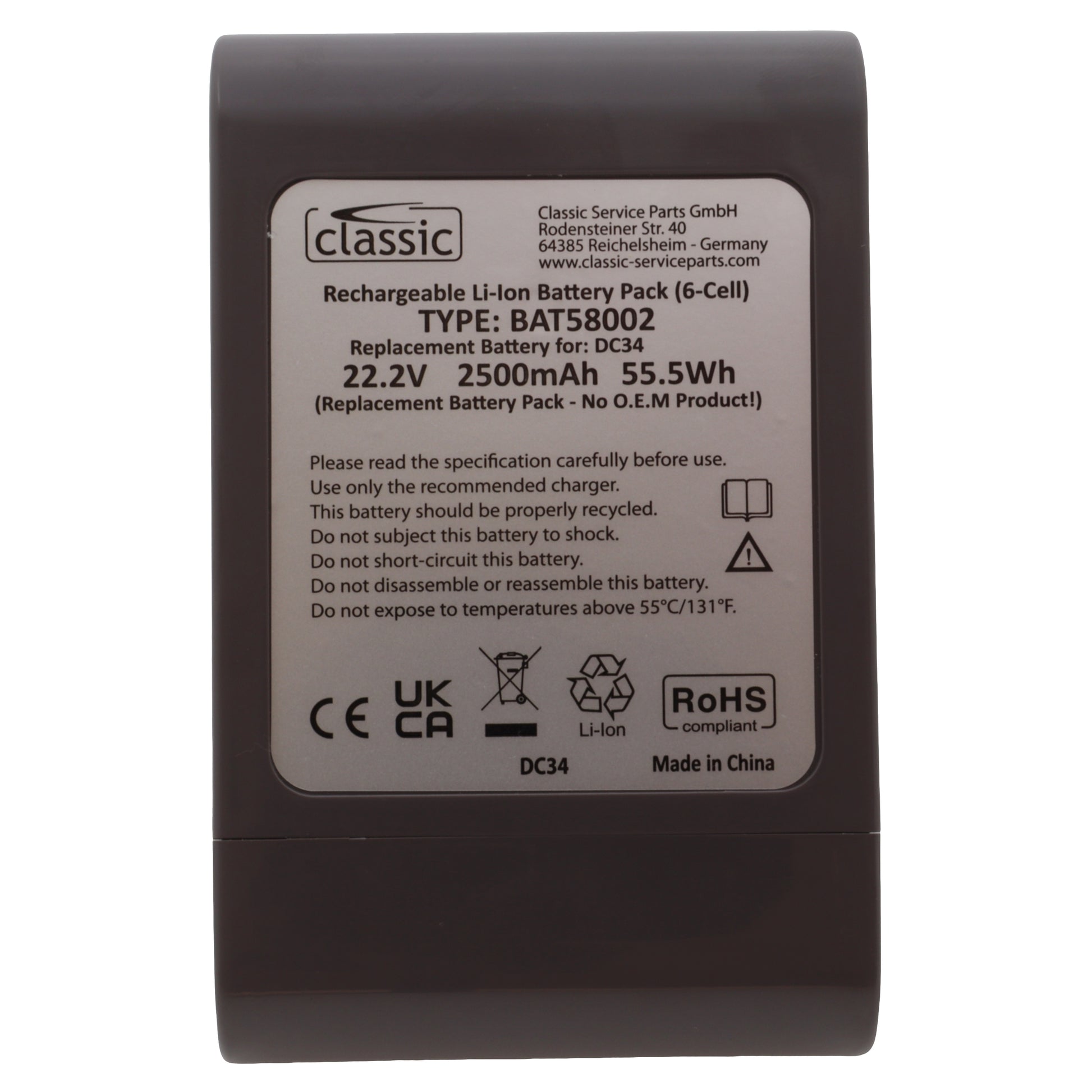 Batterie rechargeable pour aspirateur Dyson DC45 d'origine