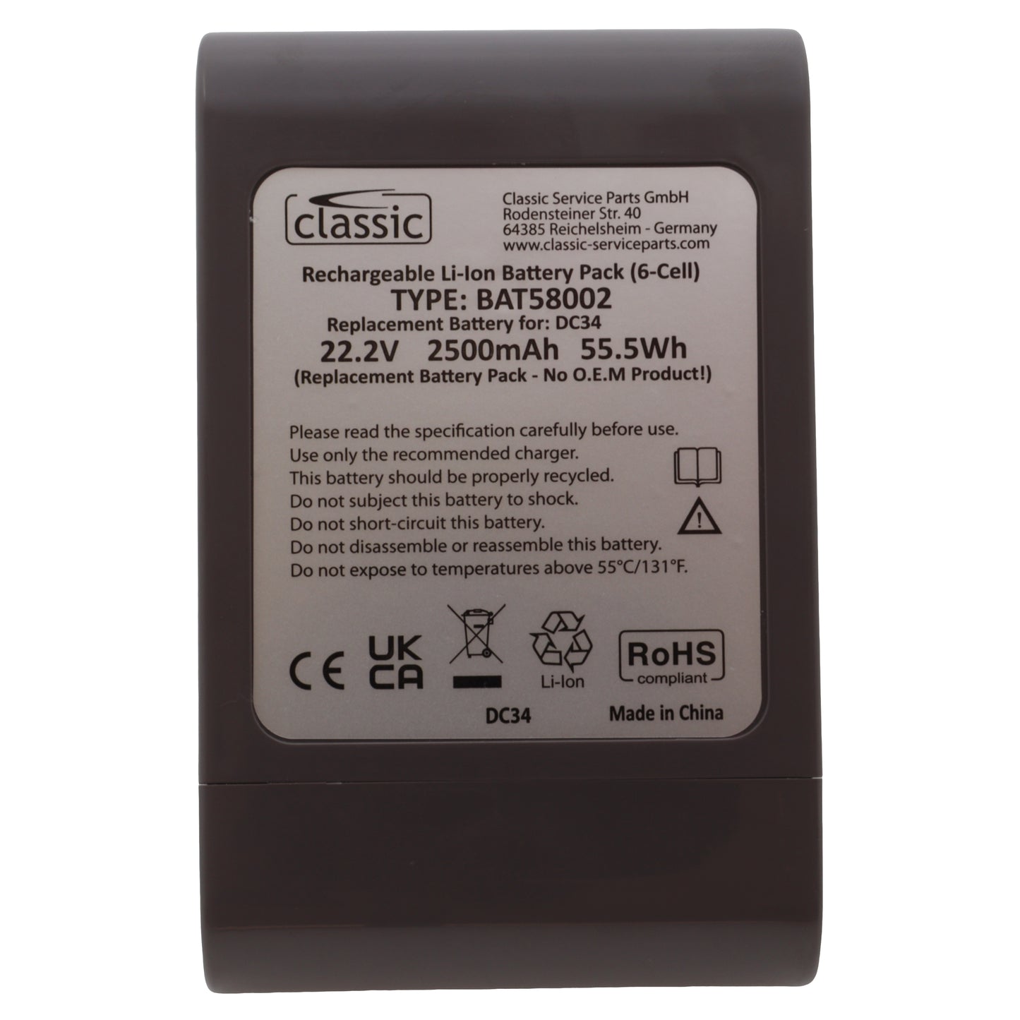 Batteria 22.2V 2500mAh per scopa aspirapolvere Dyson DC31 DC34 DC35 DC45 NOTE!