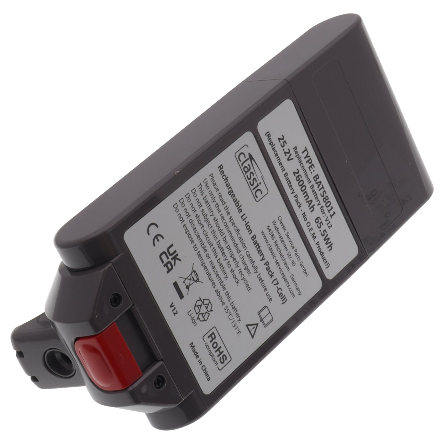 Batteria 25.2V 2600mAh per scopa aspirapolvere Dyson V12 SV20 SV26 SV30