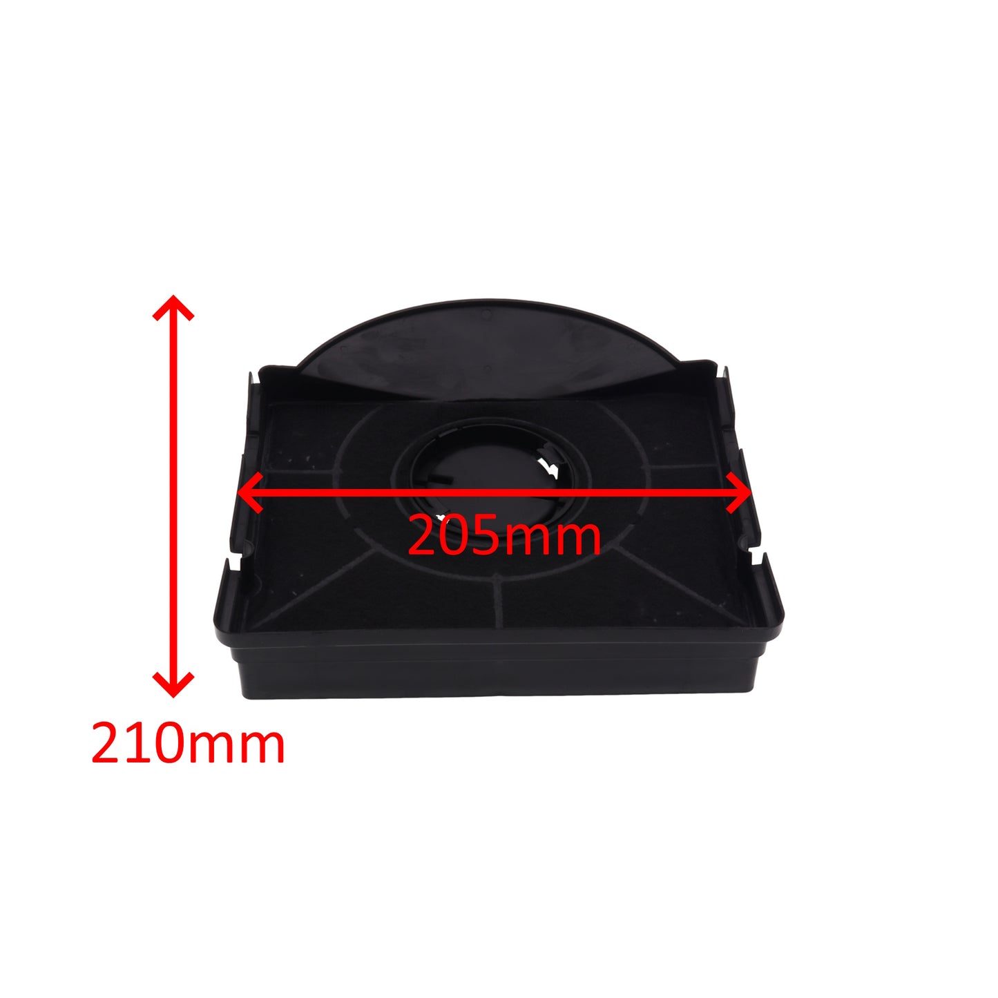 Filtro ai carboni attivi 205x210mm per cappa aspirante Candy AEG Faure Elica Smeg Gorenje