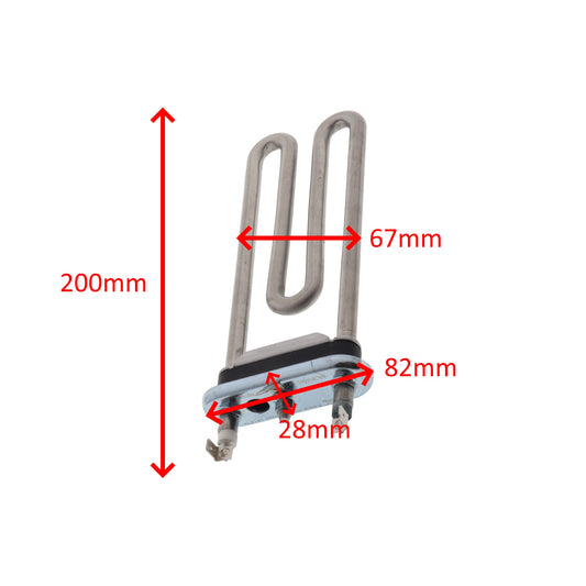 Resistenza Kawai 230V 1700W 200mm per lavatrice Ariston Hotpoint Ignis Indesit Whirlpool