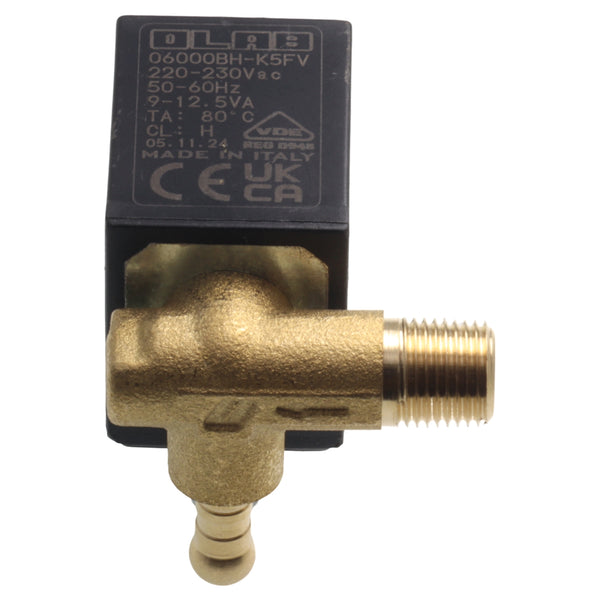 2-way solenoid valve with 230V coil 90° angle OLAB 06000BH-K5FV universal