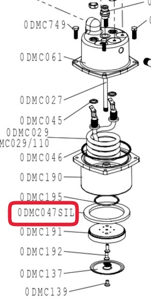 La Pavoni OR gasket 70mm undercup coffee machine Domus Napolitana X1 X7 PL041