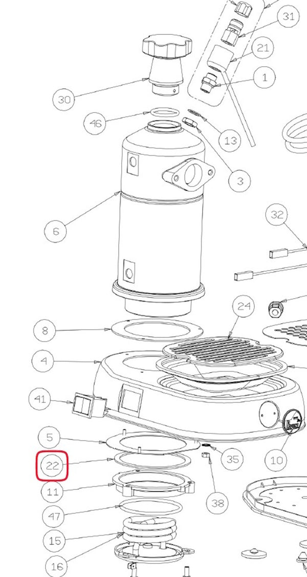 La Pavoni garnitur cazan 93mm aparat de cafea Europiccola Professional Stradivari