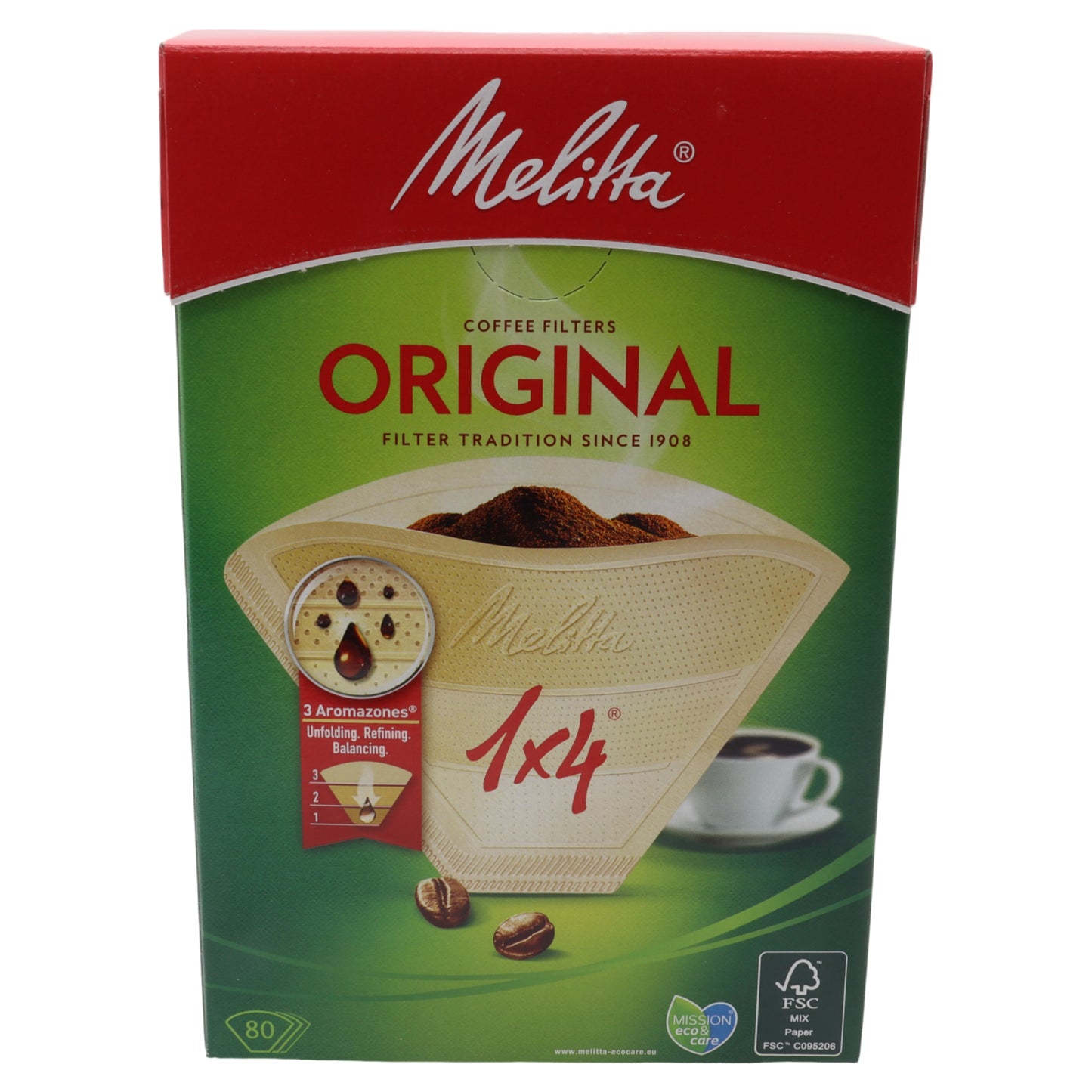 Melitta 80 filtri carta AromaPor 1x4 4 tazze macchina caffè americana universal