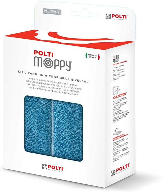 Polti kit panni stracci canovacci microfibra lavabili scopa a vapore Moppy