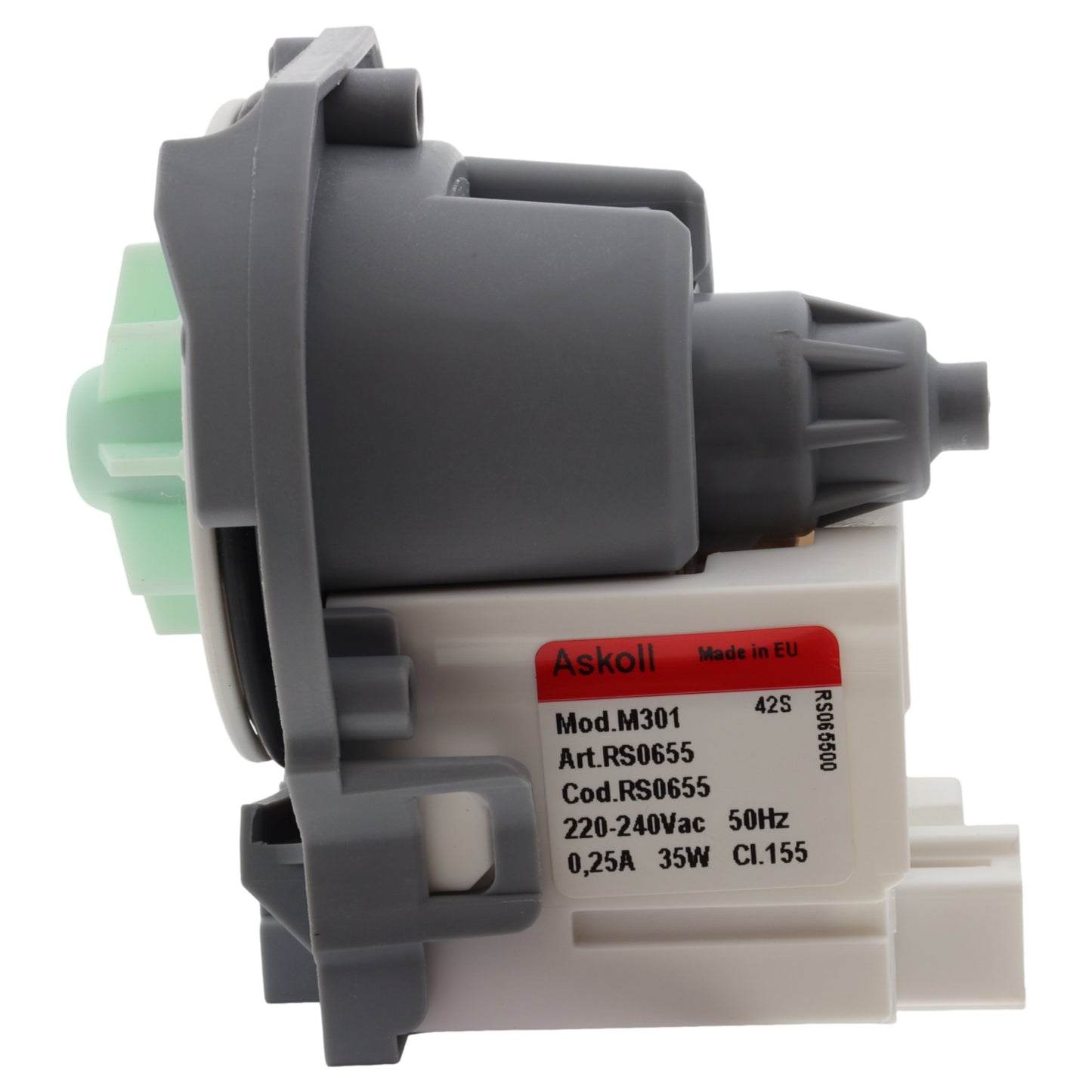 Pompa scarico Askoll M301 RS0655 35W 240V per lavastoviglie Whirlpool Ignis ADP