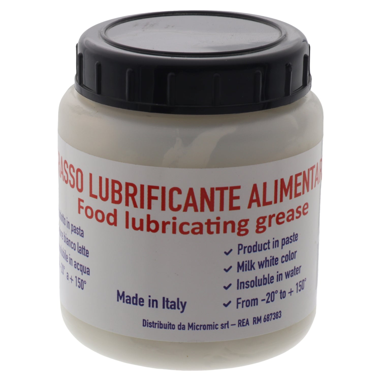 Grasso lubrificante alimentare 100g bianco certificato per planetaria robot