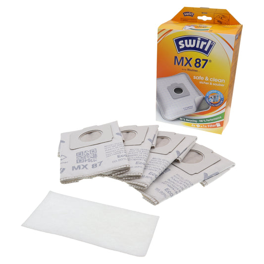 Swirl MX87 5x sacchi microfibra polvere per aspirapolvere Moulinex Boost Economy Compact Turbo