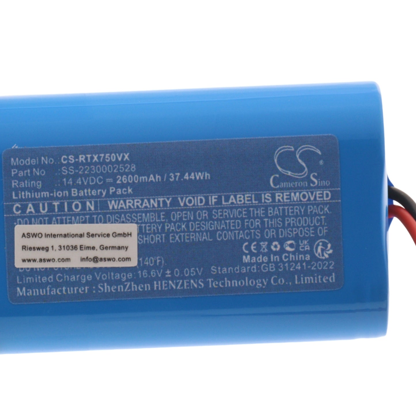 Batteria blu 14.4V per robot aspirapolvere Rowenta Xplorer 75 RR7635 RR7647 RR8567