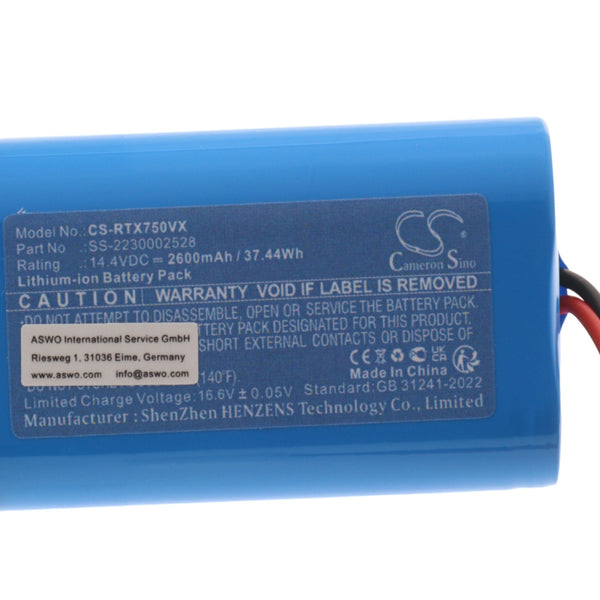 Batteria blu 14.4V per robot aspirapolvere Rowenta Xplorer 75 RR7635 RR7647 RR8567