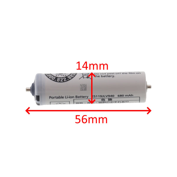Panasonic Li-Ion batterij 56mm 680mAh 3.6V scheerapparaat epileerapparaat ES-EL9 ES-LV6 Braun UR14500Y