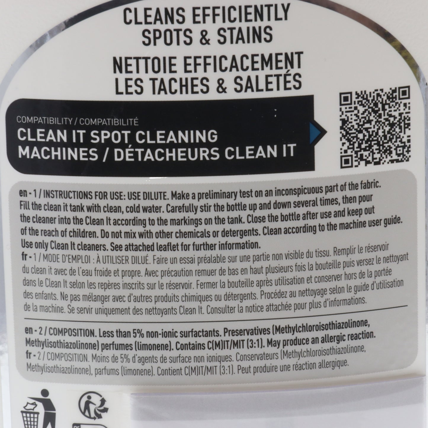 Rowenta detergente 1L estándar lavatappeti Clean It IN5010 IN5020 IZ5020