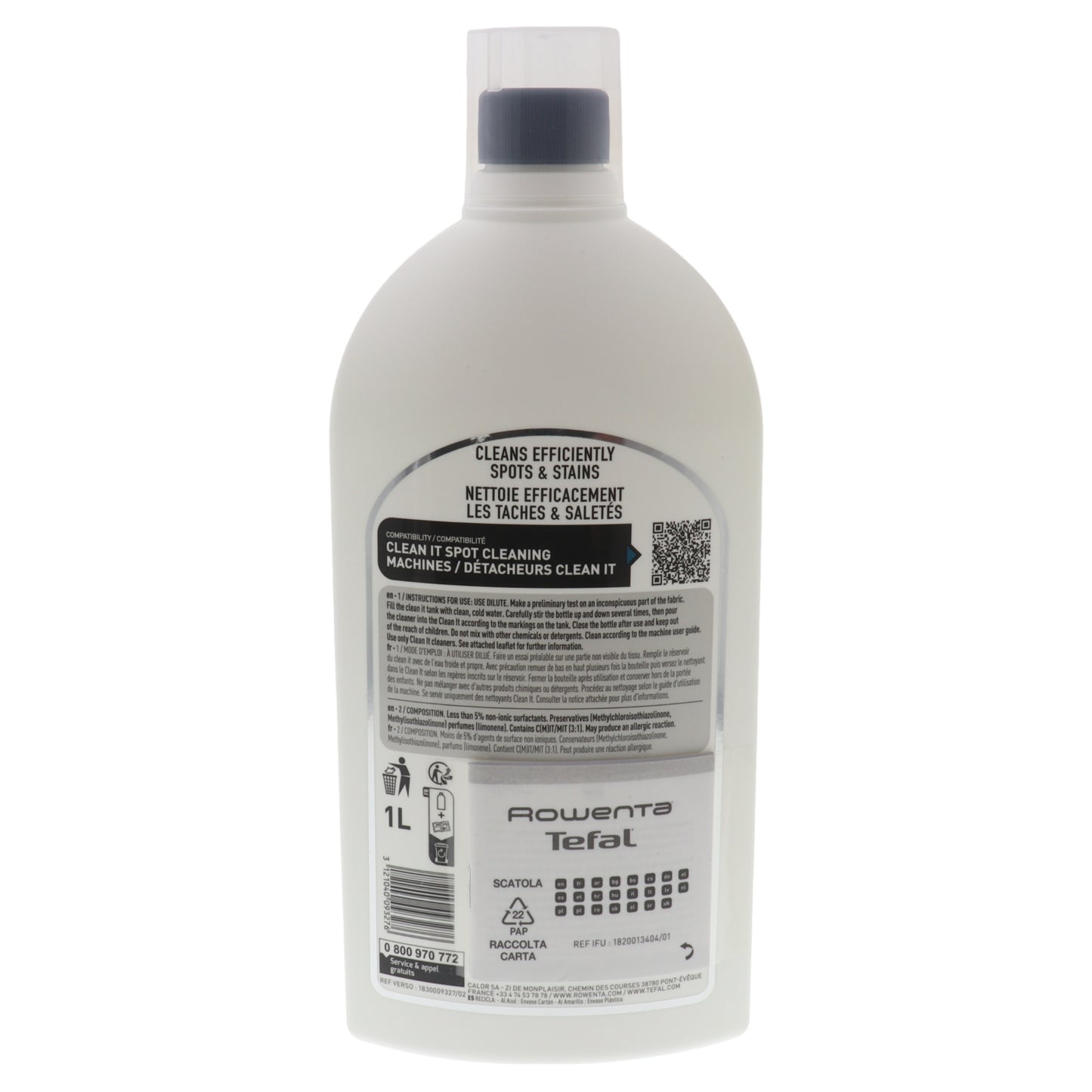 Detergent Rowenta 1L pour animaux tapis Clean It IN5010 IN5020 IZ5020