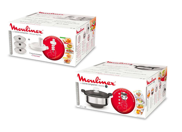 Moulinex kit accessori vaporiera taglia verdure robot CuCo Cuisine Companion