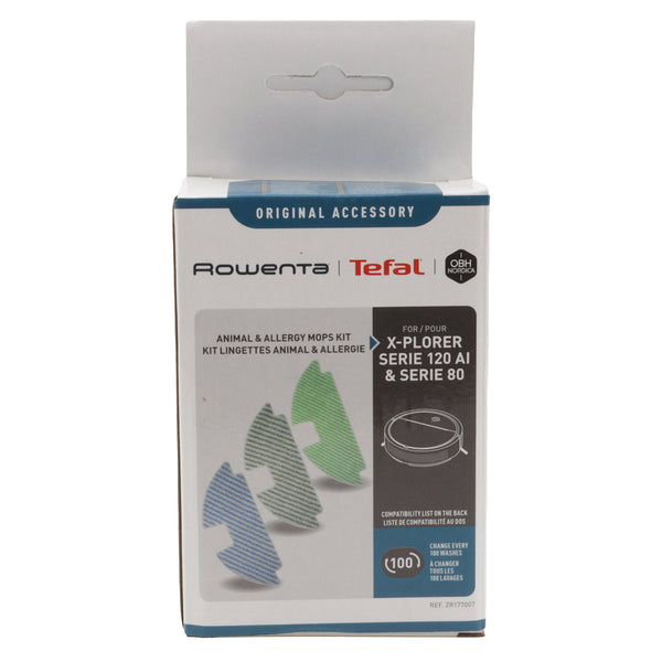 Rowenta kit de chiffons en microfibre pour aspirateur robot Xplorer Série 80 120 RR7765