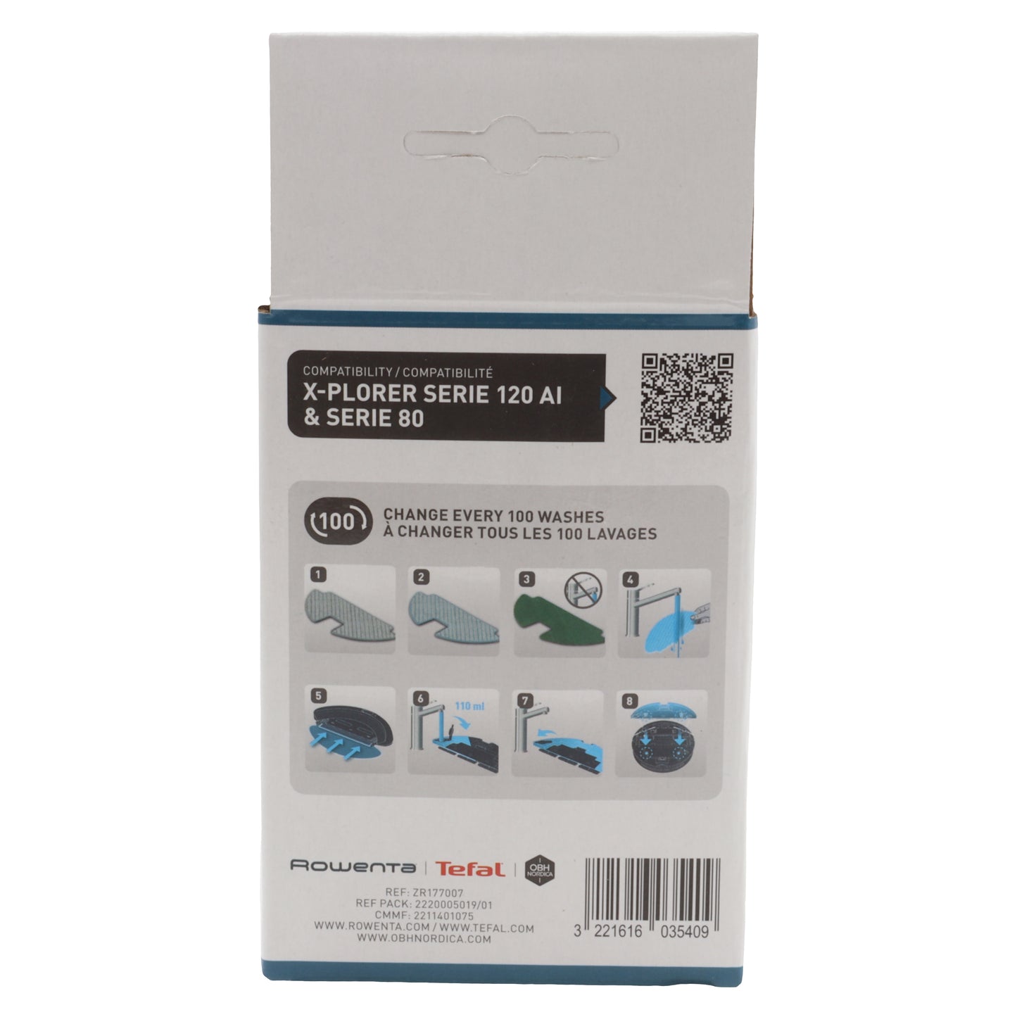 Rowenta kit panni microfibra aspirapolvere Robot Xplorer Serie 80 120 RR7765