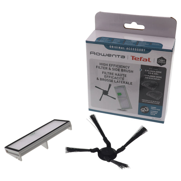 Kit filtre brosse latérale robot aspirateur Rowenta XPlorer 220 240 AI RR9465 RR9695